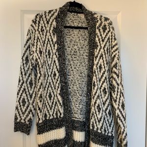 Merona Cardigan, White/Black/Gray